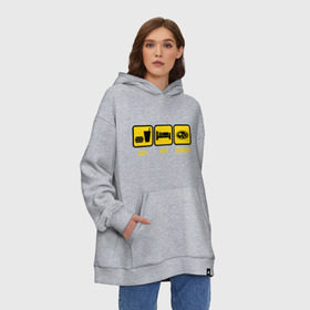 Худи SuperOversize хлопок с принтом Главное в жизни - еда, сон, subaru. в городе Новоалтайск, 70% хлопок, 30% полиэстер, мягкий начес внутри | карман-кенгуру, эластичная резинка на манжетах и по нижней кромке, двухслойный капюшон
 | автолюбитель | автомобиль | водитель | есть | машина | спать | субару | тачка