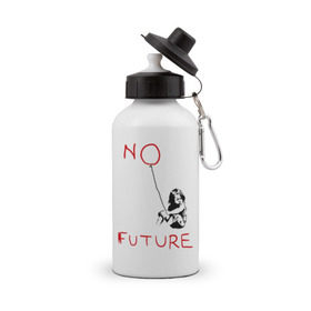 Бутылка спортивная с принтом No future Banksy в городе Новоалтайск, металл | емкость — 500 мл, в комплекте две пластиковые крышки и карабин для крепления | banksy | бэнкси | графити | граффити | стрит арт