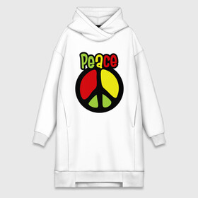 Платье-худи хлопок с принтом Peace red, yellow, green в городе Новоалтайск,  |  | reggae | мир | регги
