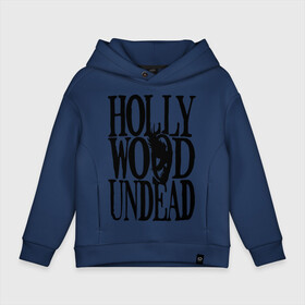 Детское худи Oversize хлопок с принтом HollyWoodUndead в городе Новоалтайск, френч-терри — 70% хлопок, 30% полиэстер. Мягкий теплый начес внутри —100% хлопок | боковые карманы, эластичные манжеты и нижняя кромка, капюшон на магнитной кнопке | hollywood undead | hu | hu mask one color | undead | птица с гранатой | рок реп группа hollywood undead