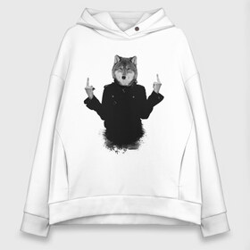 Женское худи Oversize хлопок с принтом Fuck wolf в городе Новоалтайск, френч-терри — 70% хлопок, 30% полиэстер. Мягкий теплый начес внутри —100% хлопок | боковые карманы, эластичные манжеты и нижняя кромка, капюшон на магнитной кнопке | human body animal head | волк в пальто | волк с телом человека | волк человек | голова животного | тело человека | человек с головой волка