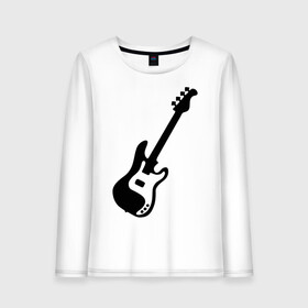 Женский лонгслив хлопок с принтом Гитара в городе Новоалтайск, 100% хлопок |  | gitar | music | бас | музыка | музыкальные инструменты | электрогитара
