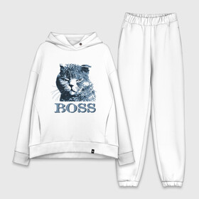 Женский костюм хлопок Oversize с принтом BOSS в городе Новоалтайск,  |  | boss | босс | главный кот | кот boss | кот босс | котэ boss | котяра