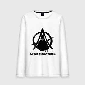 Мужской лонгслив хлопок с принтом A for Anonymous (А значит аноним) в городе Новоалтайск, 100% хлопок |  | anonymous | аноним | анонимус | вендета | вендетта | гай фокс