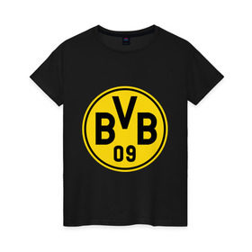 Женская футболка хлопок с принтом Borussia Dortmund в городе Новоалтайск, 100% хлопок | прямой крой, круглый вырез горловины, длина до линии бедер, слегка спущенное плечо | боруссия | дортмунд