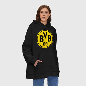 Худи SuperOversize хлопок с принтом Borussia Dortmund в городе Новоалтайск, 70% хлопок, 30% полиэстер, мягкий начес внутри | карман-кенгуру, эластичная резинка на манжетах и по нижней кромке, двухслойный капюшон
 | боруссия | дортмунд