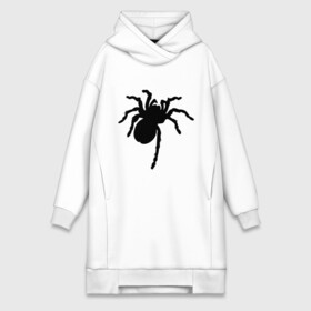 Платье-худи хлопок с принтом Паук (spider) в городе Новоалтайск,  |  | насекомые | паутина | паучок | черная вдова | черный паук