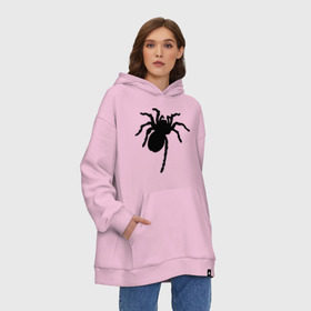 Худи SuperOversize хлопок с принтом Паук (spider) в городе Новоалтайск, 70% хлопок, 30% полиэстер, мягкий начес внутри | карман-кенгуру, эластичная резинка на манжетах и по нижней кромке, двухслойный капюшон
 | насекомые | паутина | паучок | черная вдова | черный паук