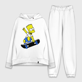 Женский костюм хлопок Oversize с принтом Барт на скейте в городе Новоалтайск,  |  | simpsons | барт симпсон | мультфильмы | симпсоны