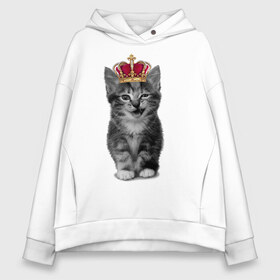 Женское худи Oversize хлопок с принтом Meow kitten в городе Новоалтайск, френч-терри — 70% хлопок, 30% полиэстер. Мягкий теплый начес внутри —100% хлопок | боковые карманы, эластичные манжеты и нижняя кромка, капюшон на магнитной кнопке | kitten | meow | meow kitten | киса | кот | котик | котэ | котяра | кошка | прикольный кот