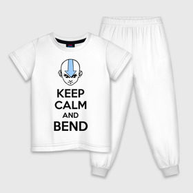 Детская пижама хлопок с принтом Keep calm and bend в городе Новоалтайск, 100% хлопок |  брюки и футболка прямого кроя, без карманов, на брюках мягкая резинка на поясе и по низу штанин
 | 