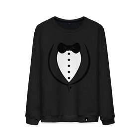 Мужской свитшот хлопок с принтом Cмокинг (tuxedo) в городе Новоалтайск, 100% хлопок |  | Тематика изображения на принте: 