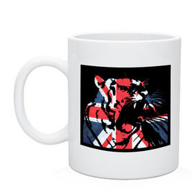 Кружка с принтом Британский тигр в городе Новоалтайск, керамика | объем — 330 мл, диаметр — 80 мм. Принт наносится на бока кружки, можно сделать два разных изображения | 