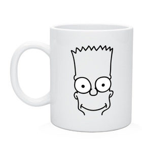 Кружка с принтом Барт лицо в городе Новоалтайск, керамика | объем — 330 мл, диаметр — 80 мм. Принт наносится на бока кружки, можно сделать два разных изображения | simpsons | мультики | мультфильмы | симпсоны