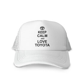 Кепка тракер с сеткой с принтом keep calm and love toyota в городе Новоалтайск, трикотажное полотно; задняя часть — сетка | длинный козырек, универсальный размер, пластиковая застежка | автомобили | машины | сохраняй спокойствие и люби тойота | тачки