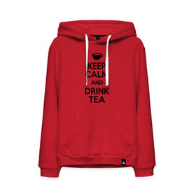 Мужская толстовка хлопок с принтом Keep calm and drink tea в городе Новоалтайск, френч-терри, мягкий теплый начес внутри (100% хлопок) | карман-кенгуру, эластичные манжеты и нижняя кромка, капюшон с подкладом и шнурком | Тематика изображения на принте: keep calm | keep calm and drink tea | tea | чай | чашка | чашка чая