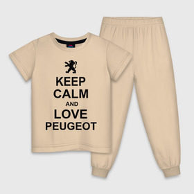 Детская пижама хлопок с принтом keep calm and love peugeot в городе Новоалтайск, 100% хлопок |  брюки и футболка прямого кроя, без карманов, на брюках мягкая резинка на поясе и по низу штанин
 | пежо