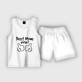 Детская пижама с шортами хлопок с принтом Best Mom ever (самая лучшая мама) в городе Новоалтайск,  |  | Тематика изображения на принте: бест мам | мама | подарки родным | подарок маме