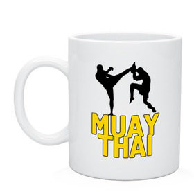 Кружка с принтом Муай тай (Muay Thai). в городе Новоалтайск, керамика | объем — 330 мл, диаметр — 80 мм. Принт наносится на бока кружки, можно сделать два разных изображения | бойцы | бокс | боксеры | спортивные | тайский бокс