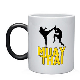 Кружка хамелеон с принтом Муай тай (Muay Thai). в городе Новоалтайск, керамика | меняет цвет при нагревании, емкость 330 мл | Тематика изображения на принте: бойцы | бокс | боксеры | спортивные | тайский бокс