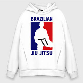 Мужское худи Oversize хлопок с принтом Джиу-джитсу (Jiu jitsu) в городе Новоалтайск, френч-терри — 70% хлопок, 30% полиэстер. Мягкий теплый начес внутри —100% хлопок | боковые карманы, эластичные манжеты и нижняя кромка, капюшон на магнитной кнопке | brazilian | бой | джиу джитсу | карате | черный пояс