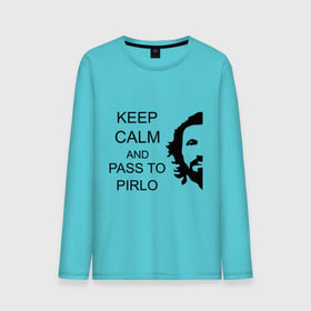 Мужской лонгслив хлопок с принтом Keep calm and pass to Pirlo в городе Новоалтайск, 100% хлопок |  | мяч | пасуй | передача | пирло | спорт | спортивные | спортсмен | футбол | футболист