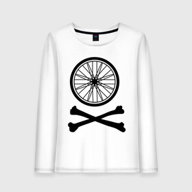 Женский лонгслив хлопок с принтом Bicycle в городе Новоалтайск, 100% хлопок |  | bicycle | две кости | колесо | колесо от велосипеда | кости | кости с колесом | перекошенные кости