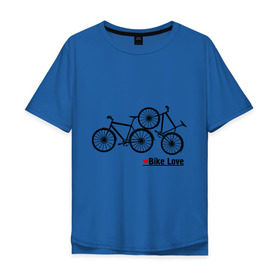 Мужская футболка хлопок Oversize с принтом Bike Love в городе Новоалтайск, 100% хлопок | свободный крой, круглый ворот, “спинка” длиннее передней части | bike love | байкерам | велосипеды | для байкеров | для мотоциклистов | мотоциклистам