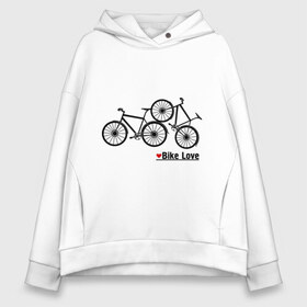 Женское худи Oversize хлопок с принтом Bike Love в городе Новоалтайск, френч-терри — 70% хлопок, 30% полиэстер. Мягкий теплый начес внутри —100% хлопок | боковые карманы, эластичные манжеты и нижняя кромка, капюшон на магнитной кнопке | bike love | байкерам | велосипеды | для байкеров | для мотоциклистов | мотоциклистам