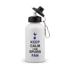 Бутылка спортивная с принтом Keep Calm, I am Spurs fan в городе Новоалтайск, металл | емкость — 500 мл, в комплекте две пластиковые крышки и карабин для крепления | keep calm | keep calm i am spurs fan | spurs | tottenham | тоттенхэм | футбол | футбольный клуб | шпоры