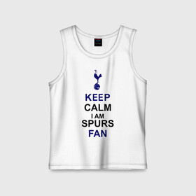 Детская майка хлопок с принтом Keep Calm, I am Spurs fan в городе Новоалтайск,  |  | keep calm | keep calm i am spurs fan | spurs | tottenham | тоттенхэм | футбол | футбольный клуб | шпоры