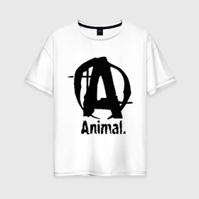 Женская футболка хлопок Oversize с принтом Animal 2 в городе Новоалтайск, 100% хлопок | свободный крой, круглый ворот, спущенный рукав, длина до линии бедер
 | animal
