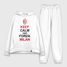 Женский костюм хлопок Oversize с принтом keep calm and Forza Milan в городе Новоалтайск,  |  | болельщикам | матч | милан | спорт | фк | футбол | футбольный клуб