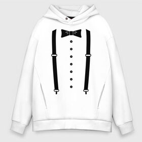 Мужское худи Oversize хлопок с принтом Gentleman в городе Новоалтайск, френч-терри — 70% хлопок, 30% полиэстер. Мягкий теплый начес внутри —100% хлопок | боковые карманы, эластичные манжеты и нижняя кромка, капюшон на магнитной кнопке | галстук | костюм | одежда | подтяжки | рубашка