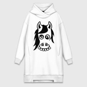 Платье-худи хлопок с принтом Funny Horse в городе Новоалтайск,  |  | животные | зубы | конь | коняшка | лошадка | лошадь