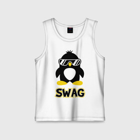 Детская майка хлопок с принтом SWAG Penguin в городе Новоалтайск,  |  | пингвин