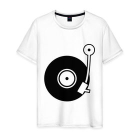 Мужская футболка хлопок с принтом Vinyl Mix в городе Новоалтайск, 100% хлопок | прямой крой, круглый вырез горловины, длина до линии бедер, слегка спущенное плечо. | dj | vinyl | винил | ди джей | диджей