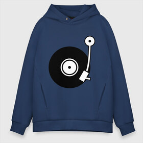 Мужское худи Oversize хлопок с принтом Vinyl Mix в городе Новоалтайск, френч-терри — 70% хлопок, 30% полиэстер. Мягкий теплый начес внутри —100% хлопок | боковые карманы, эластичные манжеты и нижняя кромка, капюшон на магнитной кнопке | dj | vinyl | винил | ди джей | диджей