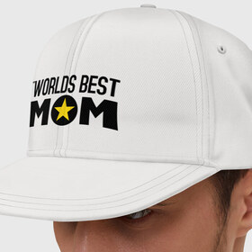 Кепка снепбек с прямым козырьком с принтом Worlds Best Mom в городе Новоалтайск, хлопок 100% |  | worlds best mom | лучшая в мире мама | лучшая мама | подарки родственникам | подарок для мамы