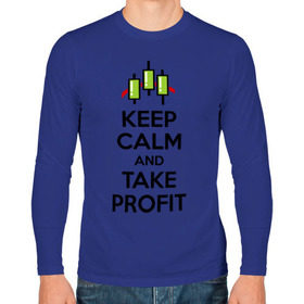 Мужской лонгслив хлопок с принтом Keep calm andTake profit. в городе Новоалтайск, 100% хлопок |  | keep calm | take profit | делайте прибыль | прибыль | сохраняйте спокойствие