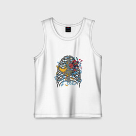 Детская майка хлопок с принтом Free в городе Новоалтайск,  |  | anatomy | bird | flowers | free | freedom | slats | woman t shirt | анатомия | птица | ребра | свобода | цветы