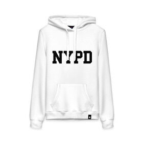 Женская толстовка хлопок с принтом NYPD в городе Новоалтайск, френч-терри, мягкий теплый начес внутри (100% хлопок) | карман-кенгуру, эластичные манжеты и нижняя кромка, капюшон с подкладом и шнурком | new york | силовые структуры
