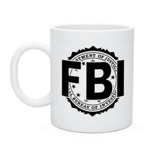 Кружка с принтом FBI LOGO в городе Новоалтайск, керамика | объем — 330 мл, диаметр — 80 мм. Принт наносится на бока кружки, можно сделать два разных изображения | fbi | federal bureau of investigation | америка | спецслужбы | сша | фбр | федеральное бюро расследований