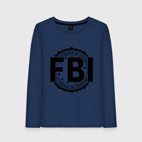 Женский лонгслив хлопок с принтом FBI LOGO в городе Новоалтайск, 100% хлопок |  | fbi | federal bureau of investigation | америка | спецслужбы | сша | фбр | федеральное бюро расследований