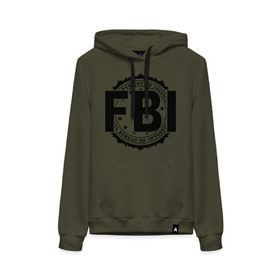 Женская толстовка хлопок с принтом FBI LOGO в городе Новоалтайск, френч-терри, мягкий теплый начес внутри (100% хлопок) | карман-кенгуру, эластичные манжеты и нижняя кромка, капюшон с подкладом и шнурком | fbi | federal bureau of investigation | америка | спецслужбы | сша | фбр | федеральное бюро расследований