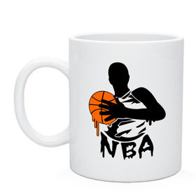 Кружка с принтом NBA в городе Новоалтайск, керамика | объем — 330 мл, диаметр — 80 мм. Принт наносится на бока кружки, можно сделать два разных изображения | basketball | баскет | баскетбол | баскетбольный | нба | спорт