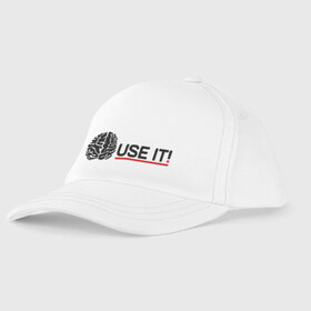 Детская бейсболка с принтом Use it! в городе Новоалтайск, 100% хлопок | классический козырек, металлическая застежка-регулятор размера | используй их | мозги | о жизни | прикольные надписи | ум