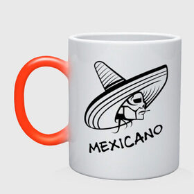 Кружка хамелеон с принтом Mexicano в городе Новоалтайск, керамика | меняет цвет при нагревании, емкость 330 мл | mexicano | skull | мексиканец | череп