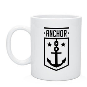 Кружка с принтом Anchor Shield в городе Новоалтайск, керамика | объем — 330 мл, диаметр — 80 мм. Принт наносится на бока кружки, можно сделать два разных изображения | anchor shield | анкор | море | морская тема | моряк | якорь | яхтклуб