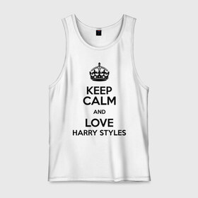 Мужская майка хлопок с принтом Keep calm and love Harry Styles в городе Новоалтайск, 100% хлопок |  | 1d | harry styles | keep calm | music | one direction | гарри стайлс